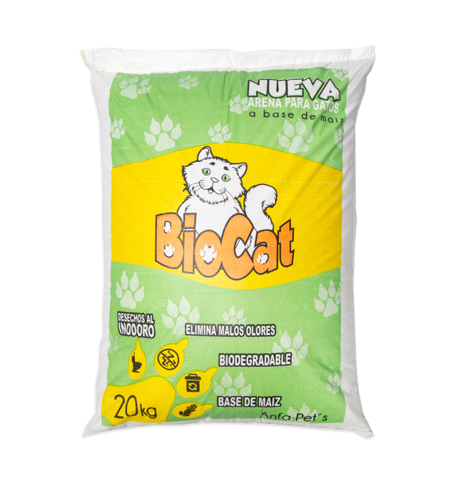 Arena para Gatos de Maíz 20 kg – Aroma Menta Limón