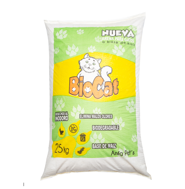 Arena de Maíz para Gato Menta Limón – 25 kg