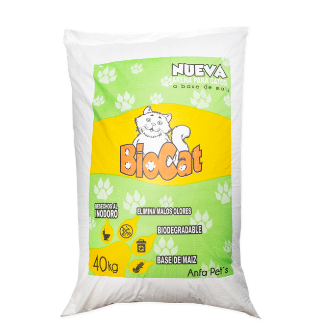 Arena de Maíz Premium para Gato Menta Limón – 40 kg